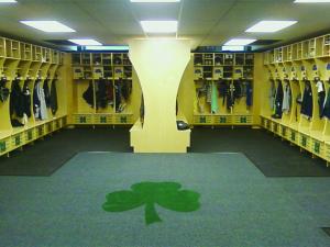 Samantha Bante Photo: The new lacrosse locker rooms contain a locker for each player to store their equipment.